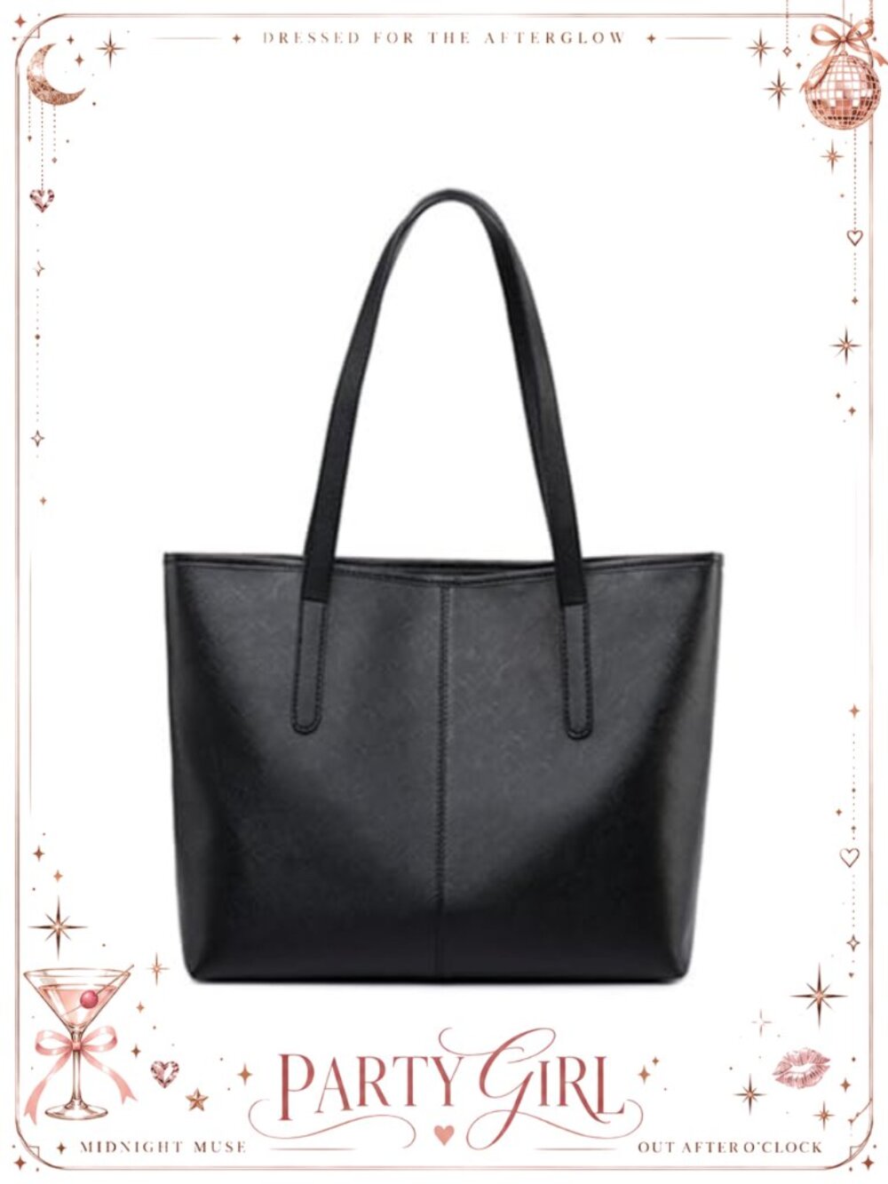 Faux Leather Tote Bag with Zip Top Handle Shoulder Handbag for Work Travel